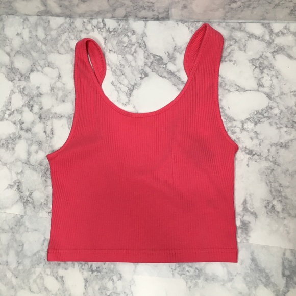 Topshop Pink Cropped Tank Top | Size 8 - Picture 1 of 5